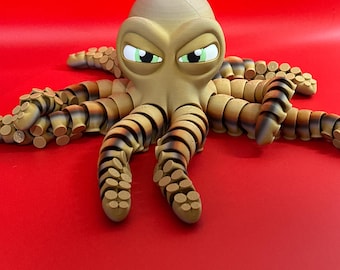 3D Printed Angry Octopus Fidget Toy – Articulated Sensory Desk Toy