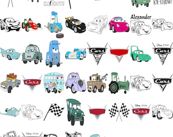 Cars- Cars Svg- Cars Png- Digital Stickers- Cartoon- Svg- Png- Files - Digital Bundle