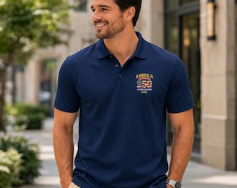 Koszulka polo z okazji 250. rocznicy powstania Ameryki – patriotyczny haft