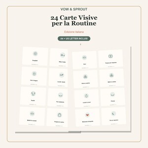 Carte Routine Bambini, 24 Carte Visive Stampabili, Agenda Quotidiana, PDF A4 e US Letter