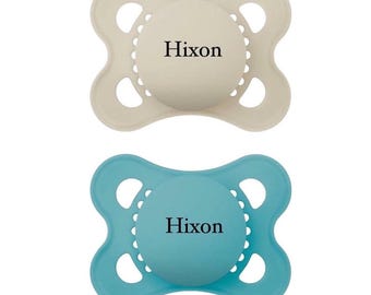 Personalized MAM Pacifier: Engraved Pacifier, Custom Name Pacifier, Newborn Gift, Baby Shower Gift, Matte Neutral Pacifier, Pacidoodle