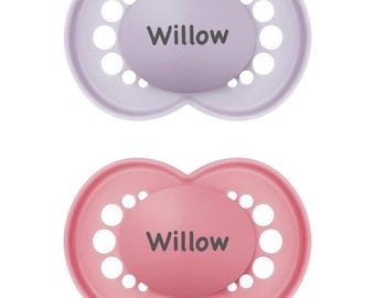 Personalized MAM Matte Pacifier: Engraved Baby Girl Gift 16+