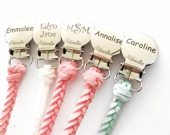 Pacifier Clip Personalized Pacifier Clip Engraved Pacifier Clip Leather Pacifier Clip Baby Girl Gift Monogram Leather Pacifier Clip