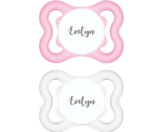 Personalized Pacifier Baby Girl Personalized Pacifier Monogram Pacifier Pink & Clear Personalized Pacifier Baby Girl Gift MAM Air Pacifier