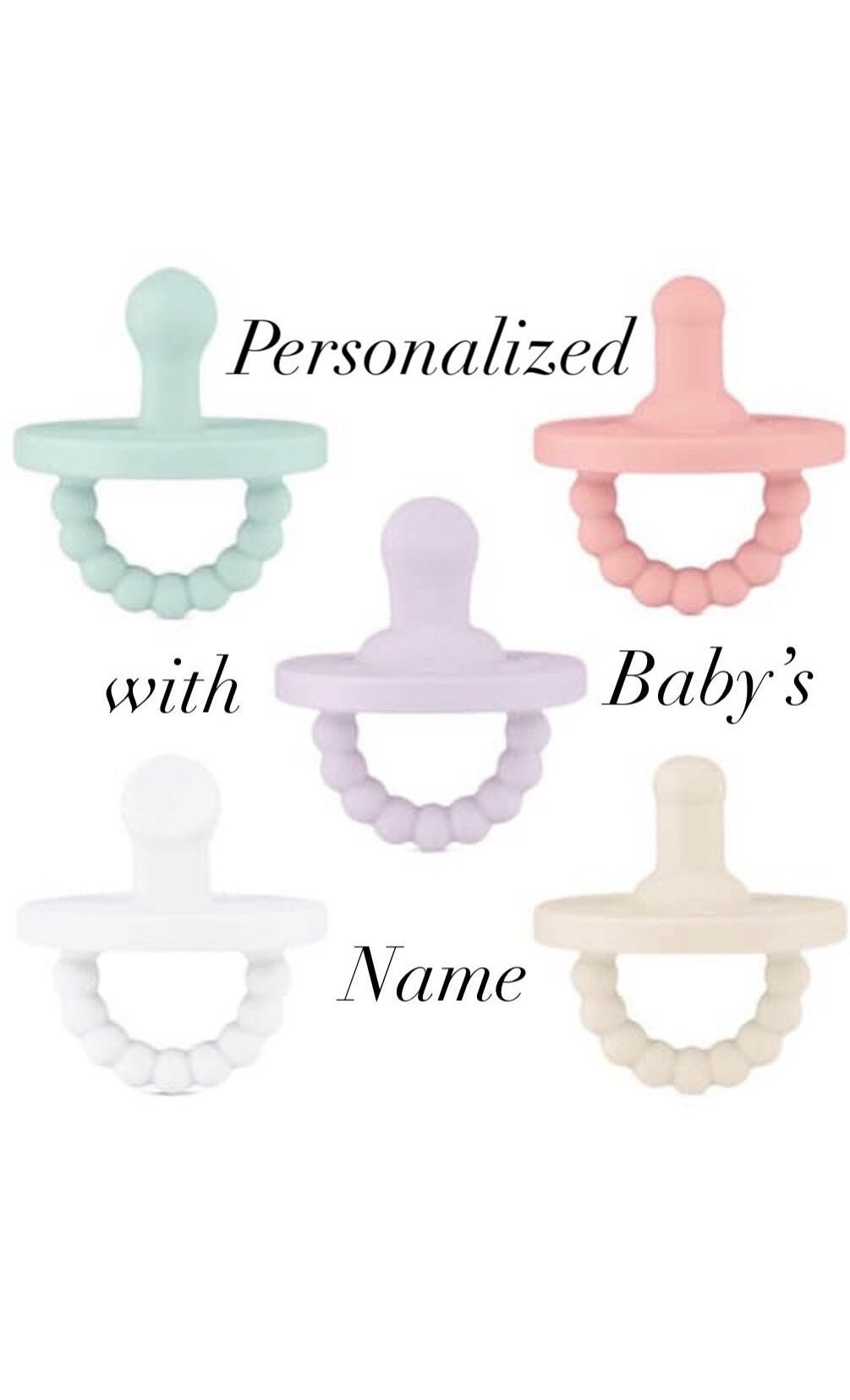 Ryan & Rose Cutie Pat Smile Pacifier + Teether White