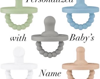 Ryan and Rose Personalized Pacifier Cutie Pat Pacifier Silicone Personalized Pacifier Baby Boy Baby Girl Cutie Pacifier Ryan & Rose Pacifier