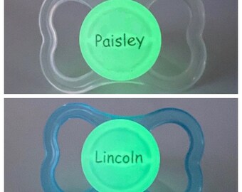 Personalized Pacifier MAM Night Glow Personalized Night Glow Pacifier Baby Boy Glow Personalized Pacifier Baby Girl Glow Pacifier 6+