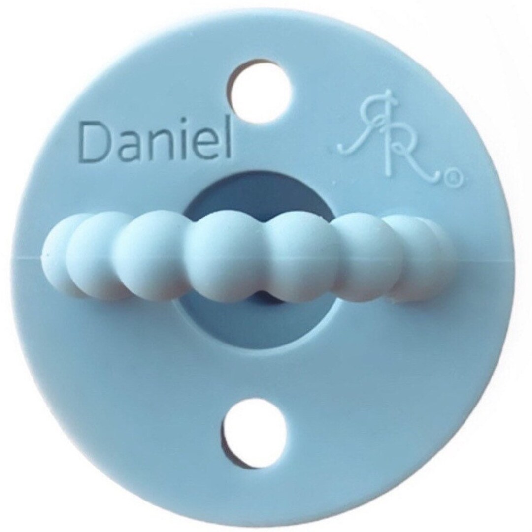 Ryan and Rose Personalized Pacifier Cutie Pat Pacifier Blue Silicone