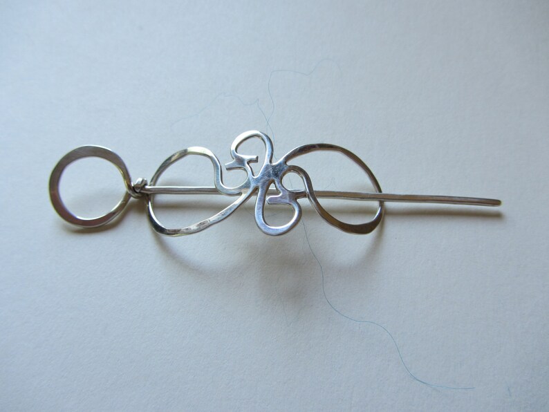 Sterling Silver Filigree Shawl Pin image 2