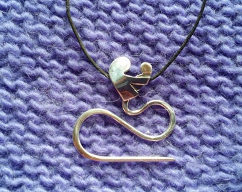 Mother/Child Sock Sized Cable Needle Necklace