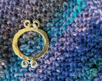 Super Light Can't Lose Tab Shawl Pin in Bronze and Sterling