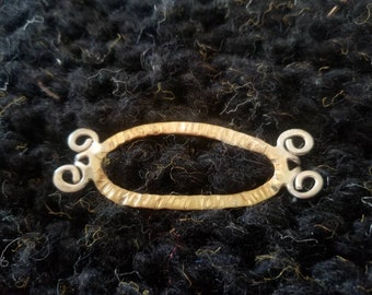 Ameba Shawl Pin in Bronze and Sterling