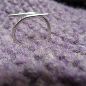 Worn Until Needed, Sterling Cable Needle Ring Knitting Needle Size Zero Made to Fit Your Finger Size