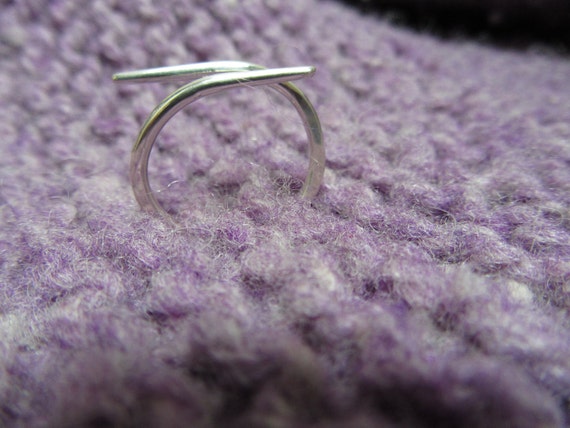 Worn Until Needed, Sterling Cable Needle Ring Knitting Needle Size Zero  Made to Fit Your Finger Size 