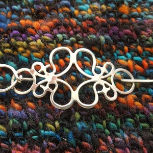 Stick Version of the Handmade Large Filligree Tab Pin in Sterling