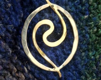 Can't Lose Shawl Tab Pin in Sterling and Bronze