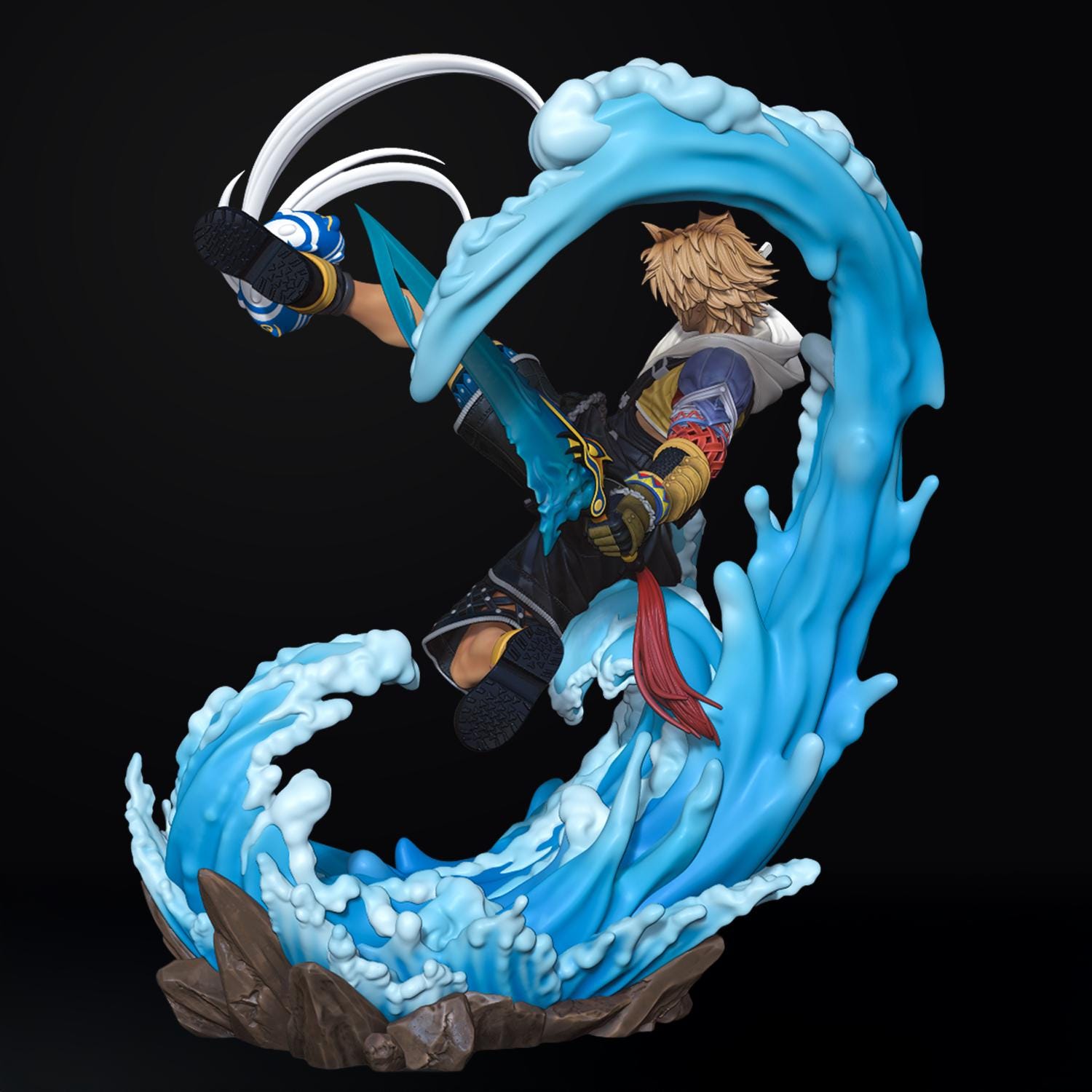 Tidus Fanart Final Fantasy STL Statue | 78mm Split | Bust + Full