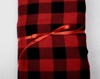 red plaid crib sheet