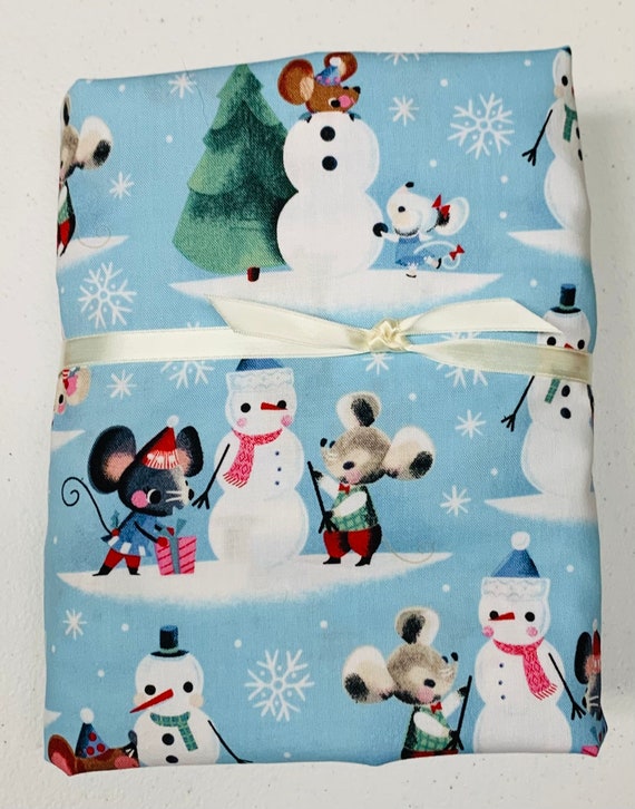 Christmas Crib Sheet Holiday Snowmen and Mice Etsy