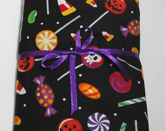 Halloween Crib Sheet, Black with Candies