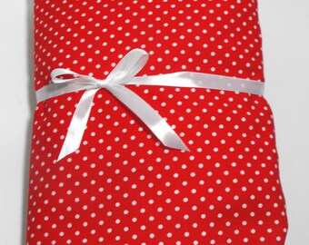 Fitted Crib Sheet, Red with White Dots