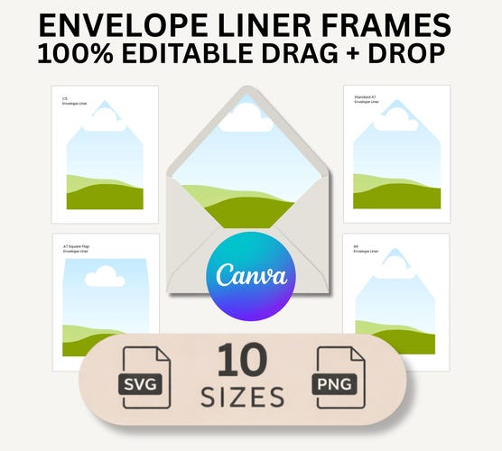 Editable Envelope Liner Template — DIY Stationery Design for Weddings & Events