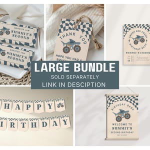 Need Four Speed Monster Truck 4th Birthday Invitation | Editable Canva Retro Boho Fourth Digital | H3P9 image 10