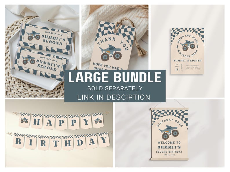 Need Four Speed Monster Truck 4th Birthday Invitation | Editable Canva Retro Boho Fourth Digital | H3P9 image 10