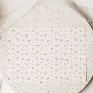 Coordinating back design for preppy floral 11th birthday invitation and thank-you card bundle, featuring matching pastel florals and gingham pattern. Editable Canva templates designed as a cohesive preppy birthday set for girls.