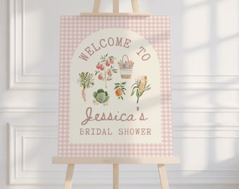 Editable Fresh Off the Market Bridal Shower Welcome Sign,  Wedding Digital Canva Template