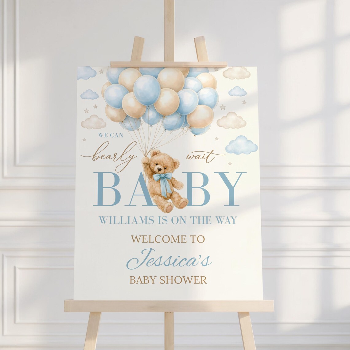Bearly Wait Baby Shower Entry Sign | Teddy Bear Bear Welcome Digital ...