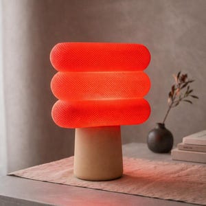 3D Printed Lamp, White PLA Triangular Shade With 12-Color RGB LED, minimal decor