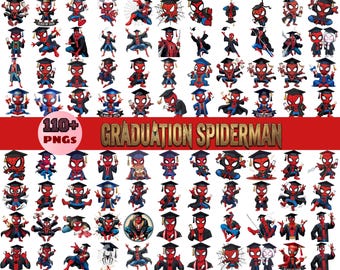 Paquete de imágenes PNG de graduación de superhéroes 2026, graduación de último año PNG, clase de último año de 2026 PNG, personajes de superhéroes graduados PNG, regalo de graduación PNG