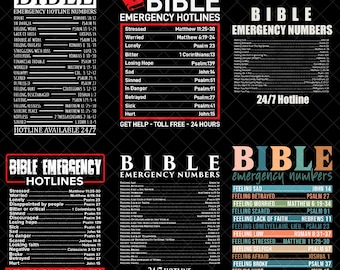 Bibel-Notfallzahlen PNG, Christliche Hotline-Bibelverse, Glaubensschrift-Referenz, religiöser digitaler Download