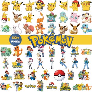 Pokemon PNG Bundle, Popular Pokémon, Chibi Cute Kawaii Clipart, Pokemon PNG, Pikachu PNG, Anime Png Svg, Pokemon Clipart