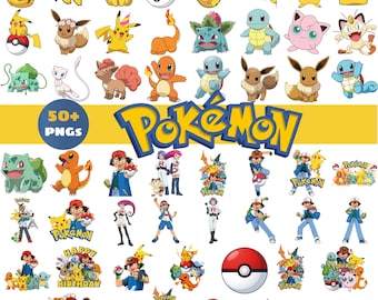 Pokemon PNG-Bundle, beliebtes Pokémon, Chibi süsse Kawaii Clipart, Pokemon PNG, Pikachu PNG, Anime Png svg, Pokemon Clipart