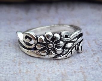 Floral Sterling Silver Ring | Handmade Boho Flower Jewelry