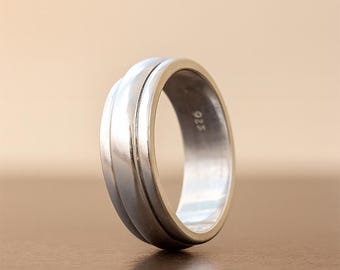 Sterling Silber Spinner Ring: Handgemachter Meditations Schmuck