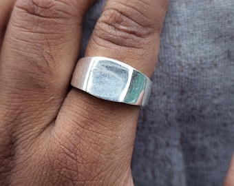 925 Sterling Silver Wide Band Ring | Unisex Thumb Ring