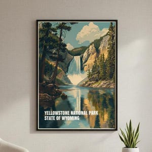Yellowstone National Park Print: Vectorised Wyoming Travel Poster