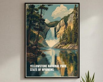 Yellowstone National Park Print: Vectorised Wyoming Travel Poster