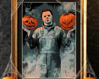 Halloween Wall Art: Spooky Michael Horror Movie Poster