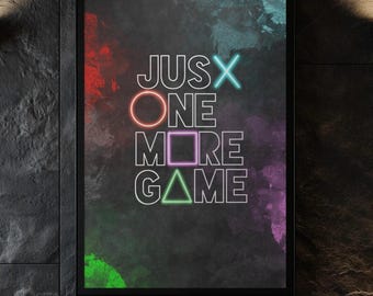 Quadro com citação sobre jogos: Arte de parede para quarto de gamer