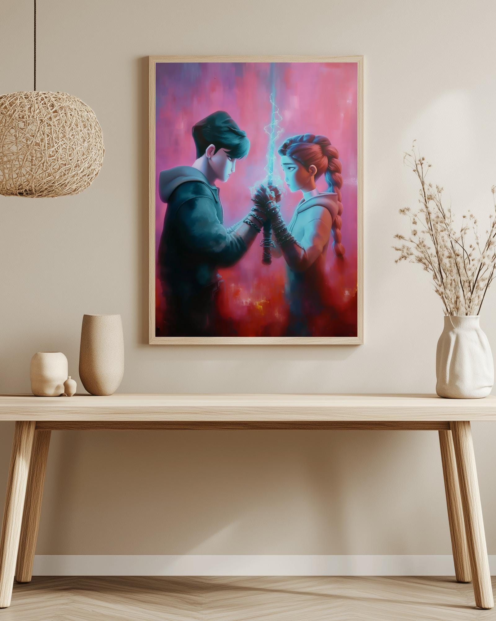 Peinture Toile Animaux Colorée Sur Toile 30x50cm - Décoration Murale Enfant Ferme Tableau Vache