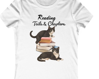 Katzen Tails & Kapitel T-Shirt | Buchliebhaber Bekleidung