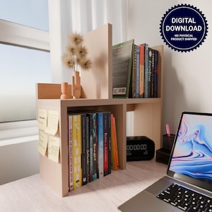 DIY Desktop Bücherregal Plan - Ein Brett Anfänger Holzbearbeitungs Projekt (PDF Download, 24 x 24 Inch Sperrholz)