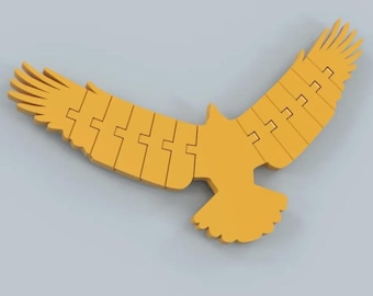 Flexi Soaring Eagle — Articulated Print-in-Place Rising Eagle Sculpture | One-Piece Flexible Bird Model for Display, Play & Collectors