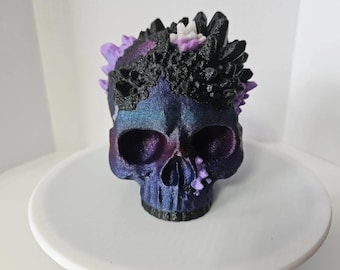 Crystal-Embedded Halloween Skull STL – Spiky Gem Skull 3D Model for Printing, Gothic Decor, Collectible Centerpiece & Spooky Seasonal Art!!!