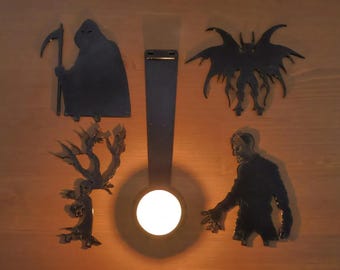 Halloween Tea Light Shadow Projector | 4 Interchangeable Designs | Spooky Candle Holder for Halloween Decor | Digital 3D Print File