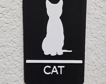 Cat Decoration Litter Box Sign  | 3D Printable File for Cat Owners | Funny Bathroom or Pet Room Decor | 3D Home Decor | Cat Home Decor